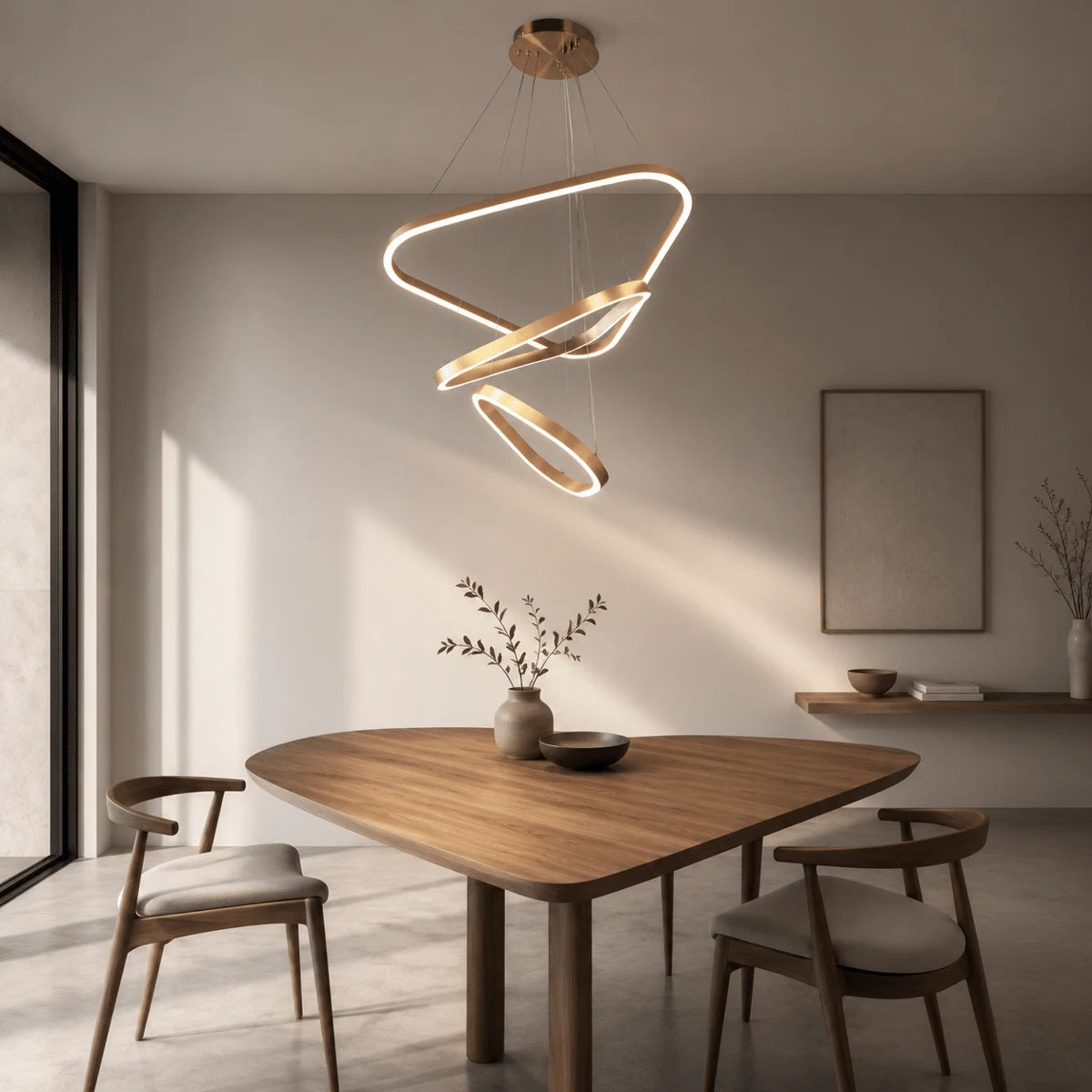 Hanglamp Cirra – LED – Goud – 3 Ringen – Ø80 cm