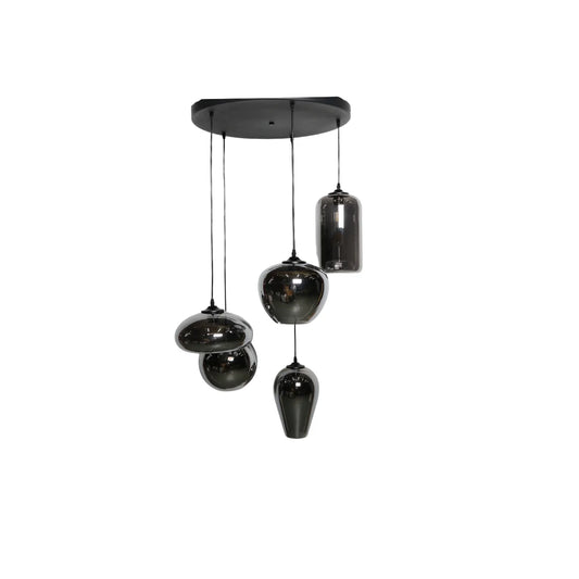 Hanglamp Fade – 5 Lichtpunten – Smoke Glas – Rond – afbeelding 2
