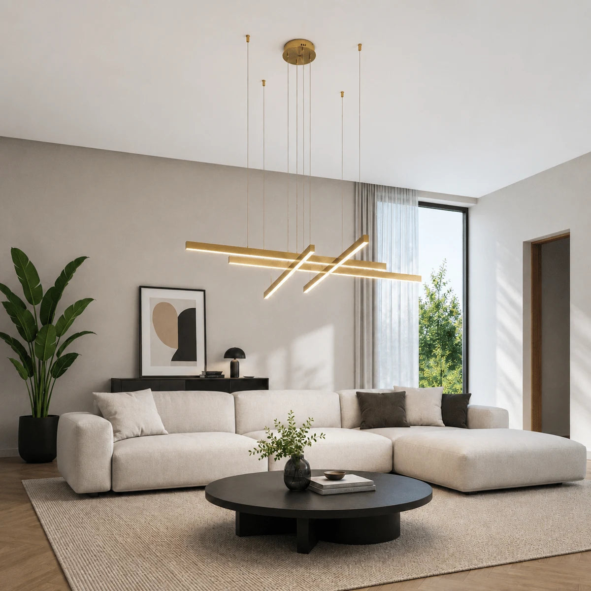 Hanglamp Flusso – LED – Goud – Ø85 cm