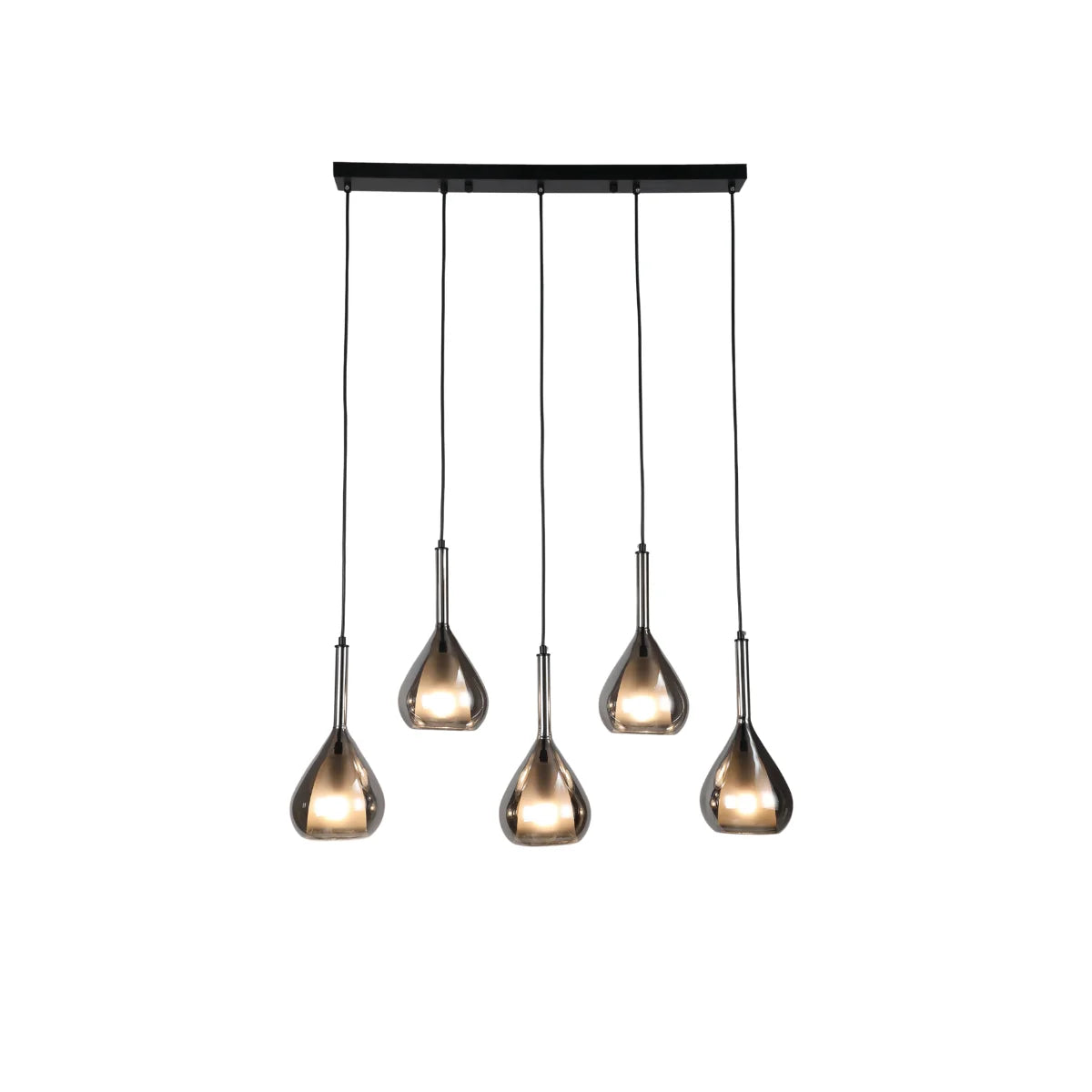 Hanglamp Mocha – 5 Lichtpunten – Smoke Glas – Eettafel – afbeelding 2