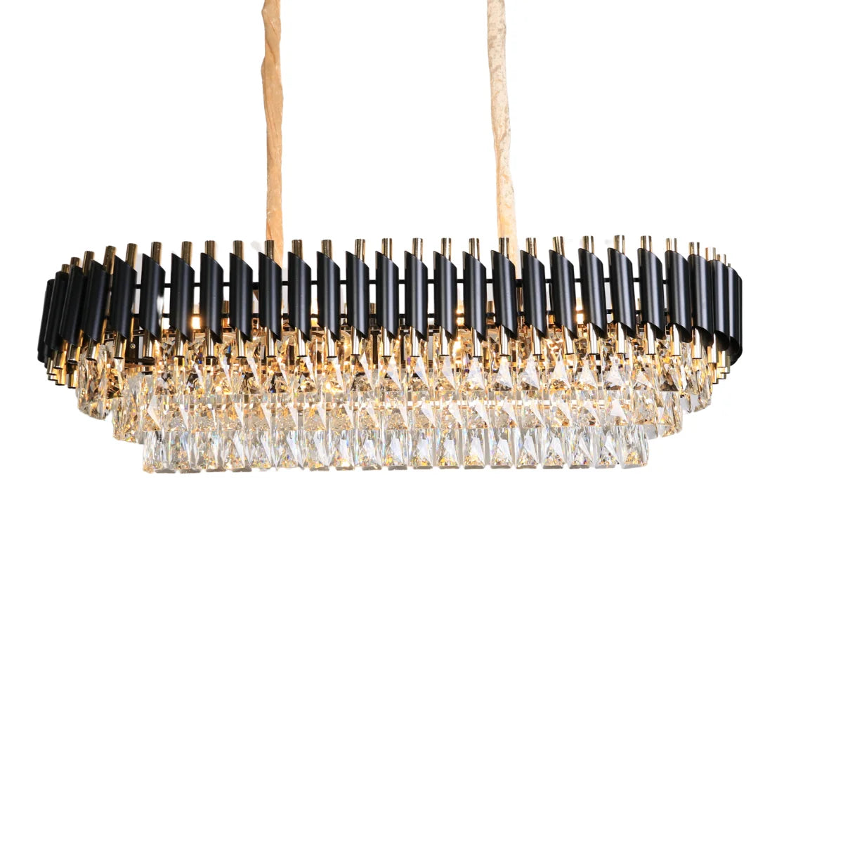 Hanglamp Selene – Kristal Zwart Goud – Eettafel 80 cm – afbeelding 4
