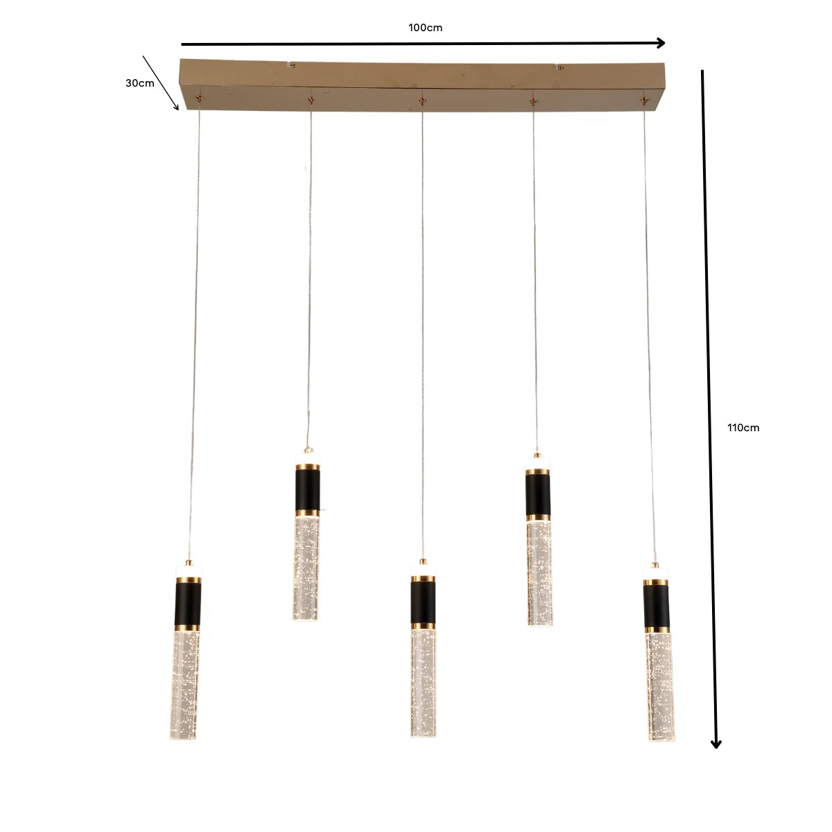 Hanglamp Sokar – 5 Lichtpunten – LED – Goud – Eettafel – afbeelding 4