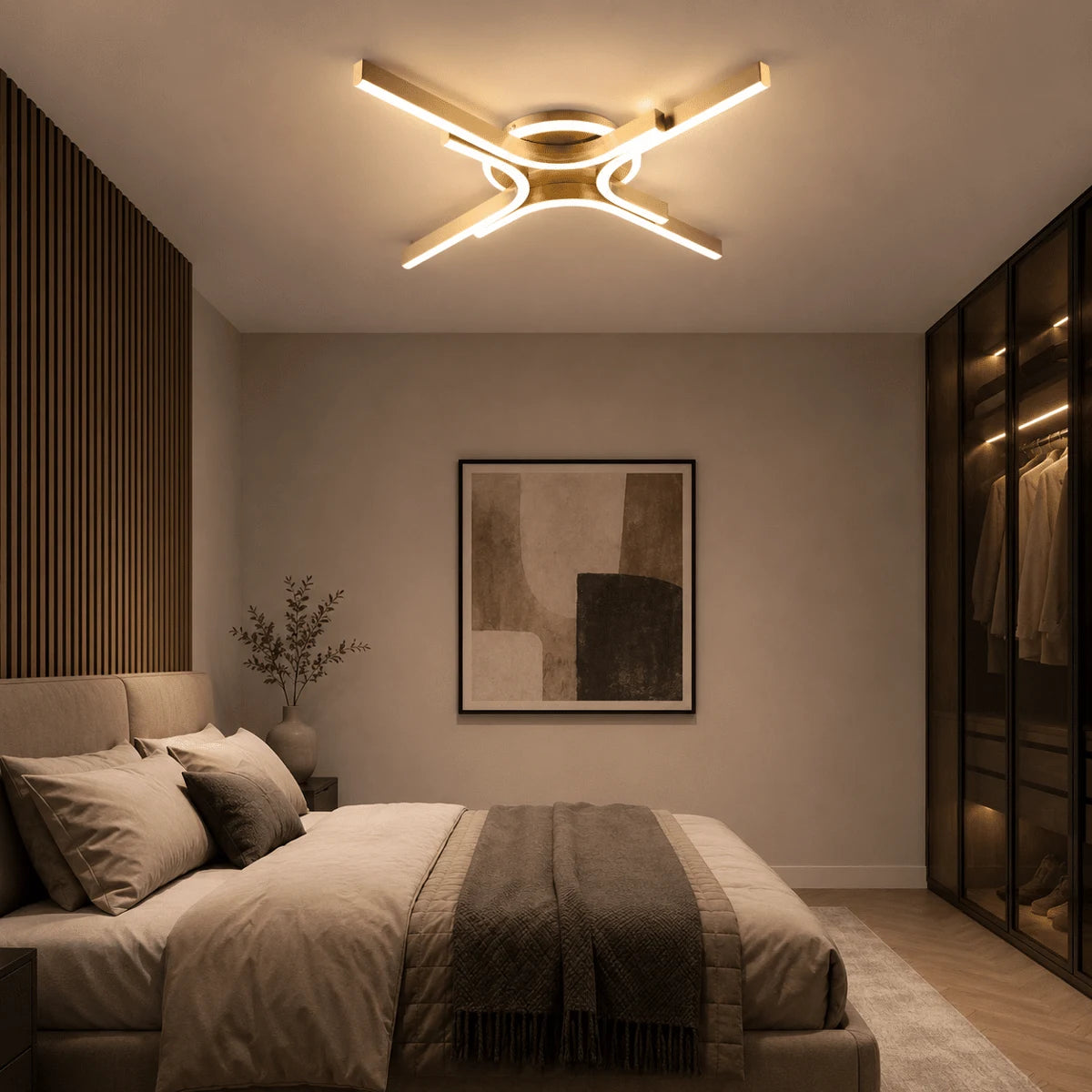 Plafondlamp Giro – LED – Goud – Ø80 cm
