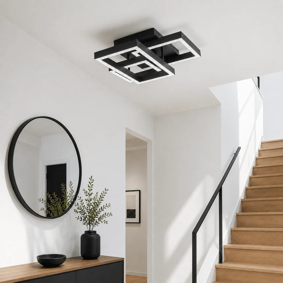 Plafondlamp Kanto – LED – Zwart – Ø90 cm