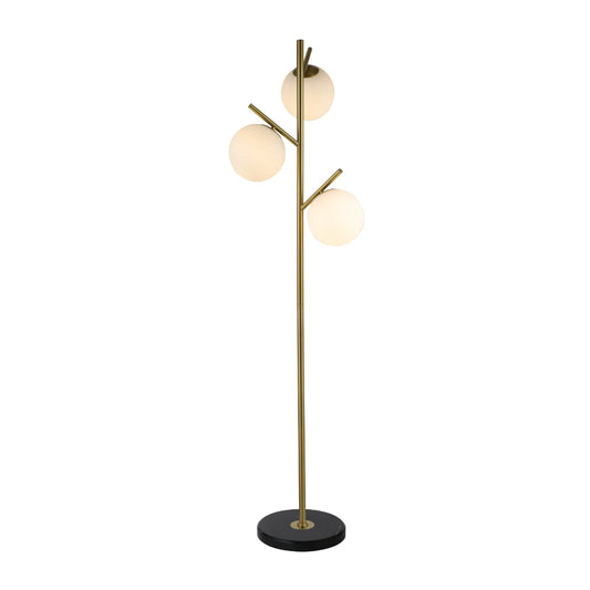 Vloerlamp Lena – Marmer – Brushed Gold – Ø30 cm – 156 cm – afbeelding 2