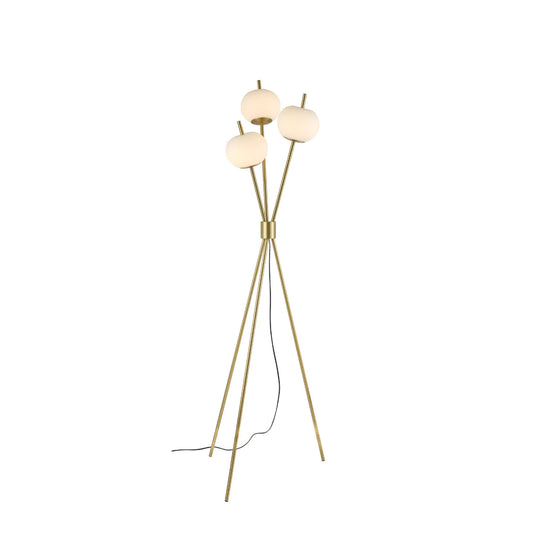 Vloerlamp Shirin – Opaal Glas – Brushed Gold – 160 cm – afbeelding 2