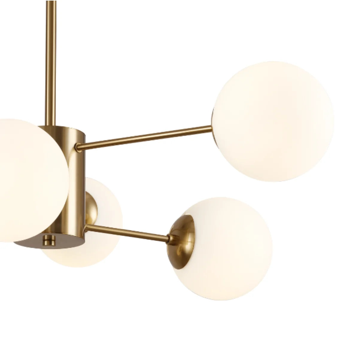 Hanglamp Amali – 6 Lichtpunten – Opaal Glas Brushed Gold – Ø60 cm – afbeelding 3