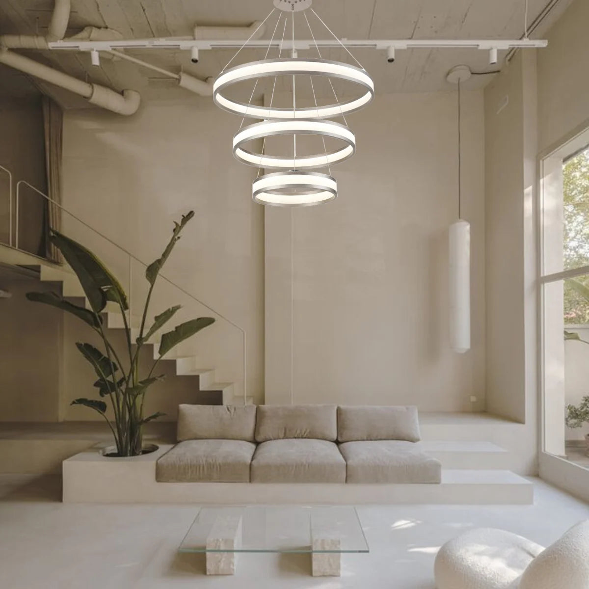 Hanglamp Ambre – LED – Gun Grey – Ø40+60+80 cm – afbeelding 3