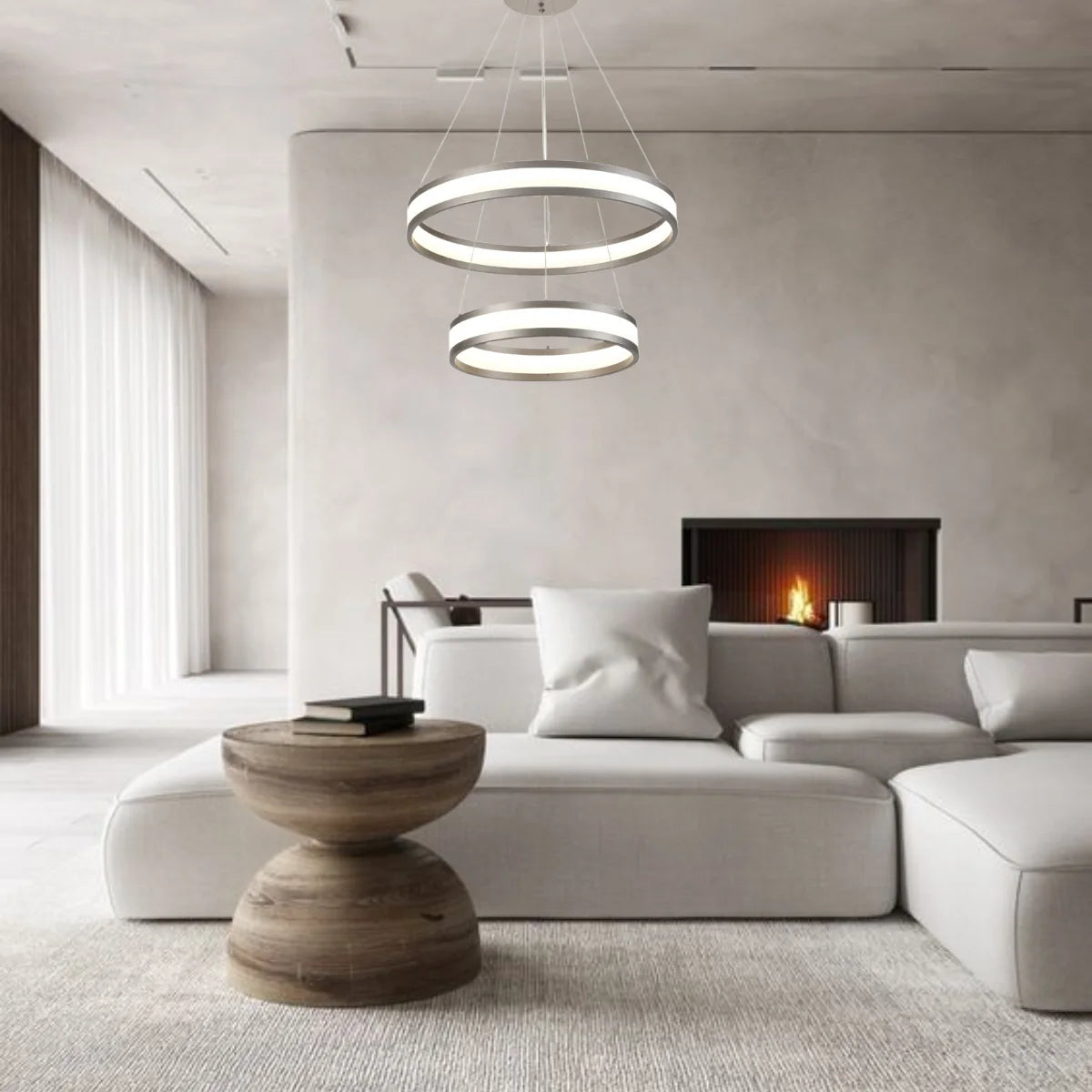 Hanglamp Ambre – LED – Gun Grey – Ø40+60 cm – afbeelding 2