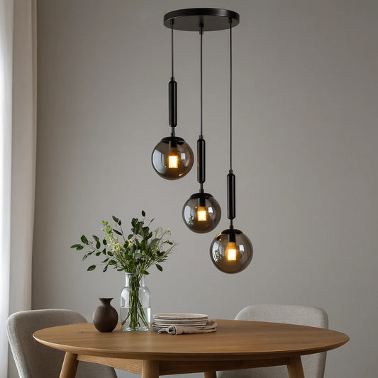 Hanglamp Cairo – 3 Lichtpunten – Smoke Glas – Ø41 cm