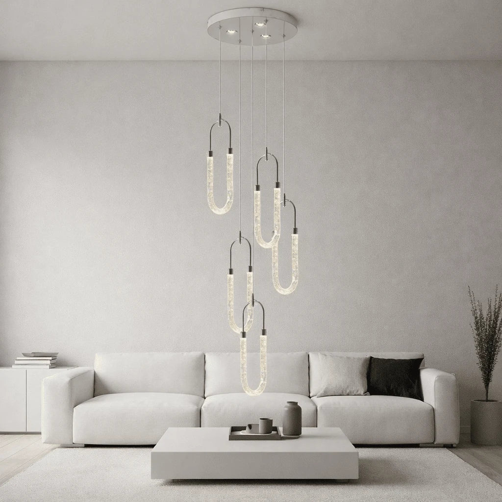 Hanglamp Calla – 5 Lichtpunten – LED – Chroom – Ø40 cm
