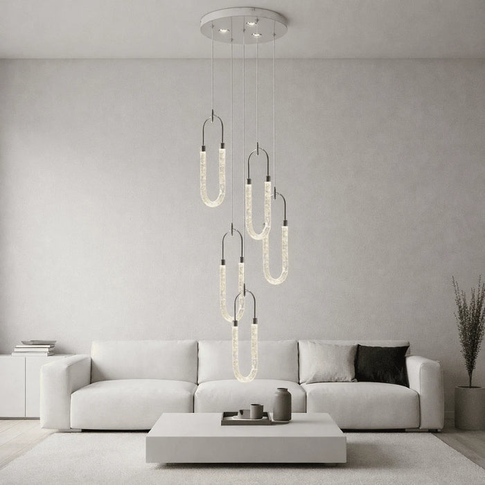 Hanglamp Calla – 5 Lichtpunten – LED – Chroom – Ø40 cm