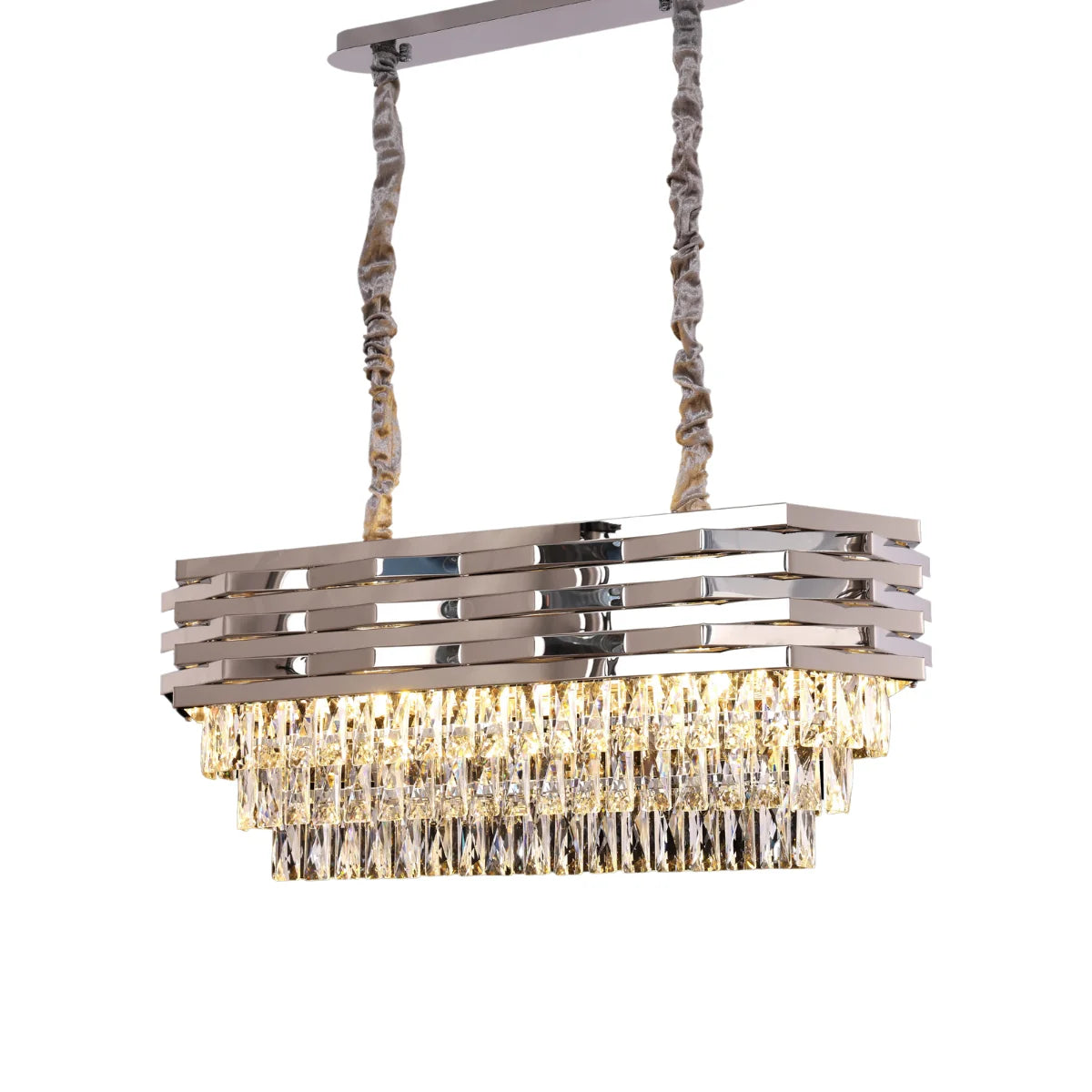 Hanglamp Chryso – Kristal Chroom – Eettafel 80 cm – afbeelding 2