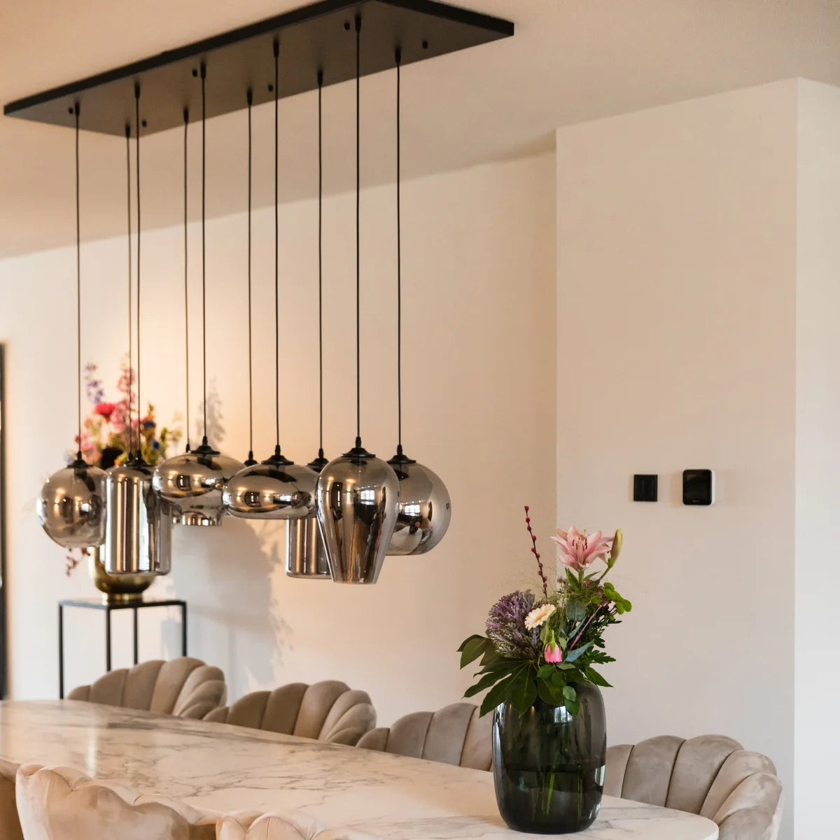 Hanglamp Fade – 10 Lichtpunten – Smoke Glas – Eettafel