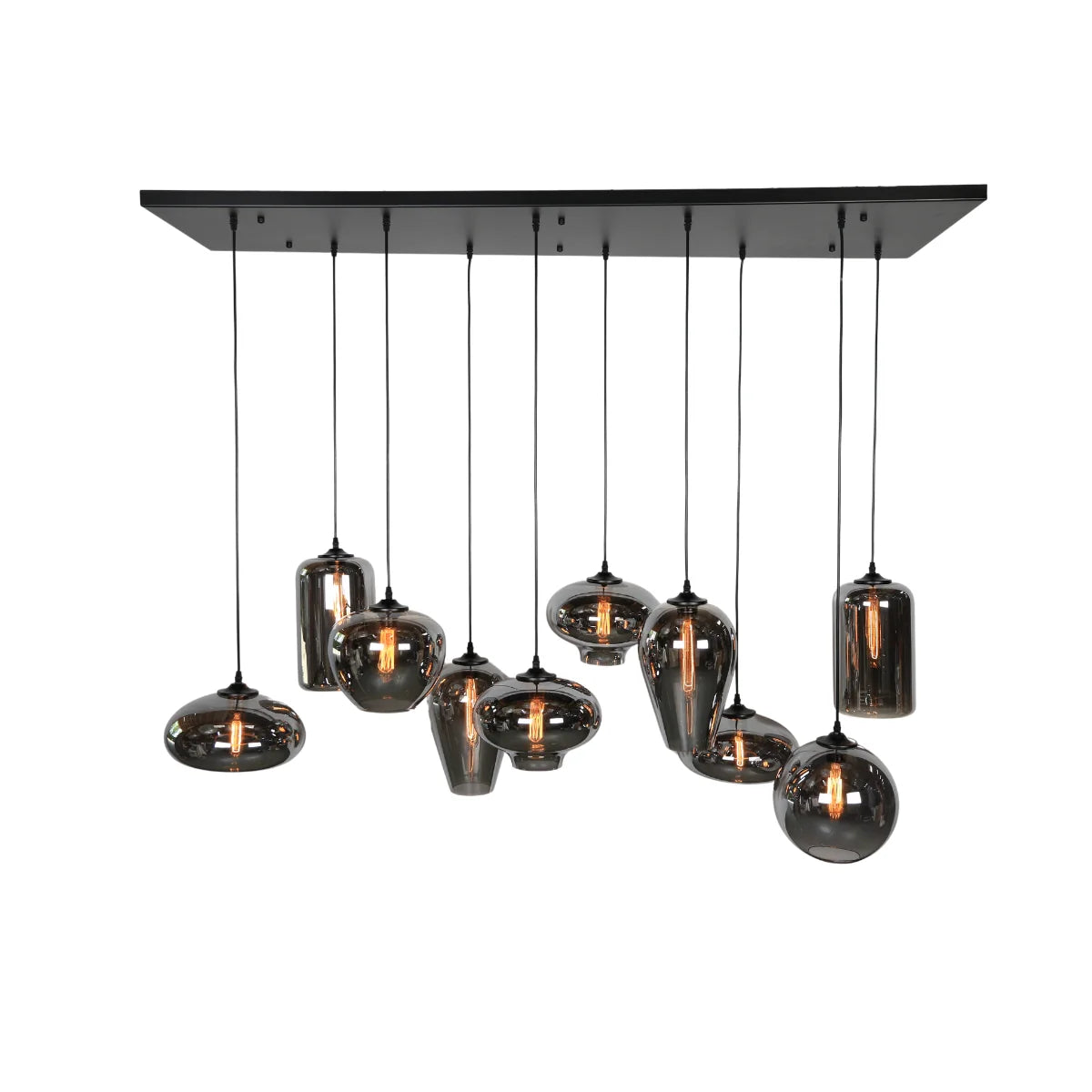 Hanglamp Fade – 10 Lichtpunten – Smoke Glas – Eettafel – afbeelding 4