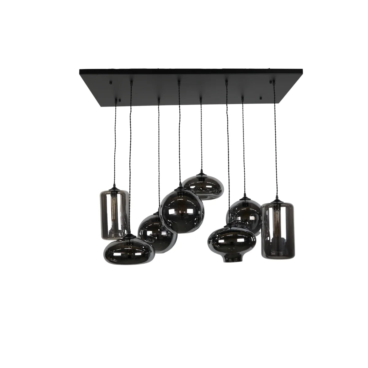 Hanglamp Fade – 8 Lichtpunten – Smoke Glas – Eettafel 120 cm – afbeelding 3