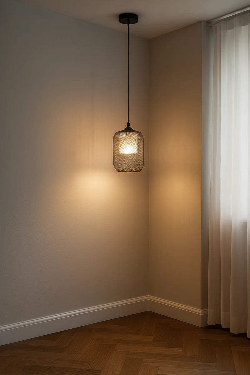 Hanglamp Kael – Opaal Glas Zwart – Ø15 cm