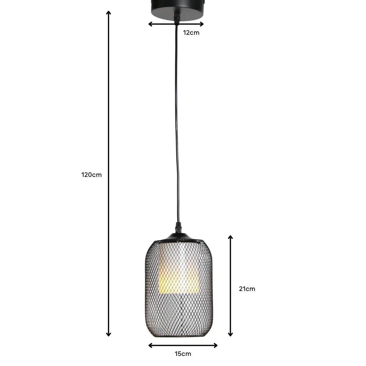 Hanglamp Kael – Opaal Glas Zwart – Ø15 cm – afbeelding 4