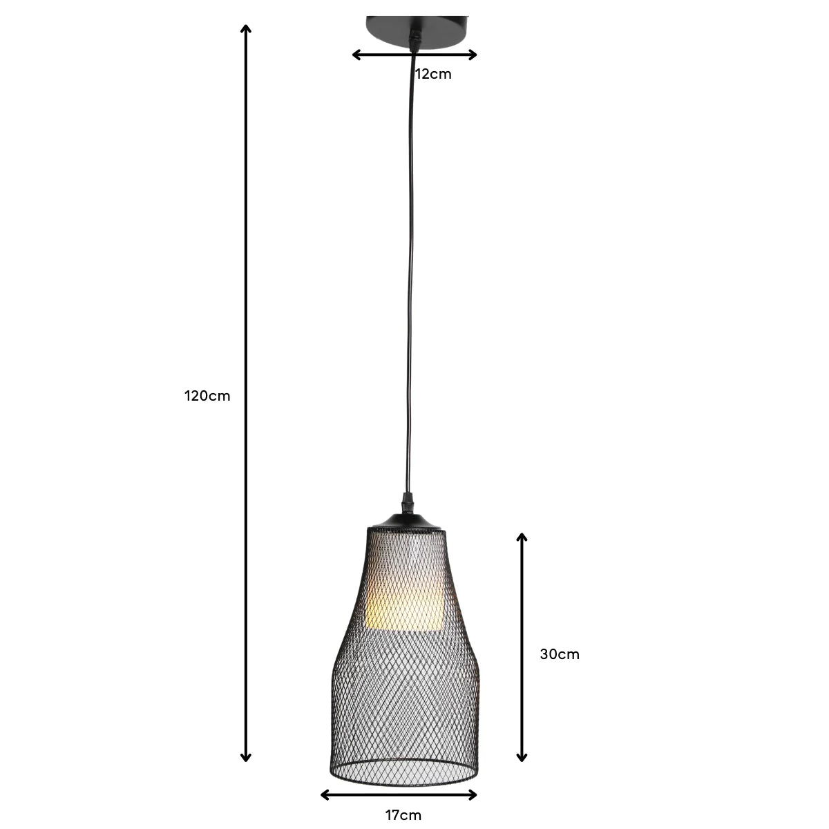 Hanglamp Kael – Opaal Glas Zwart – Ø17 cm – afbeelding 4