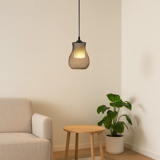 Hanglamp Kael – Opaal Glas Zwart – Ø18 cm