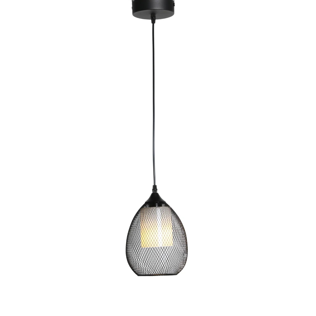 Hanglamp Kael – Opaal Glas Zwart – Ø20 cm – afbeelding 2