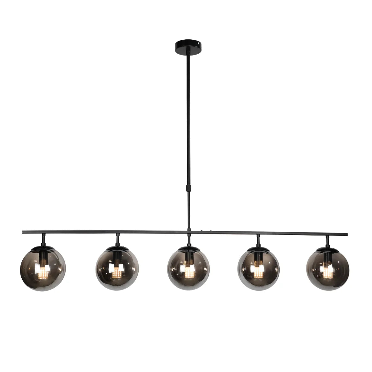 Hanglamp Lava – 5 Lichtpunten – Smoke Glas – Eettafel 114 cm – afbeelding 3