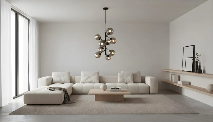 Hanglamp Lava – 9 Lichtpunten – Smoke Glas