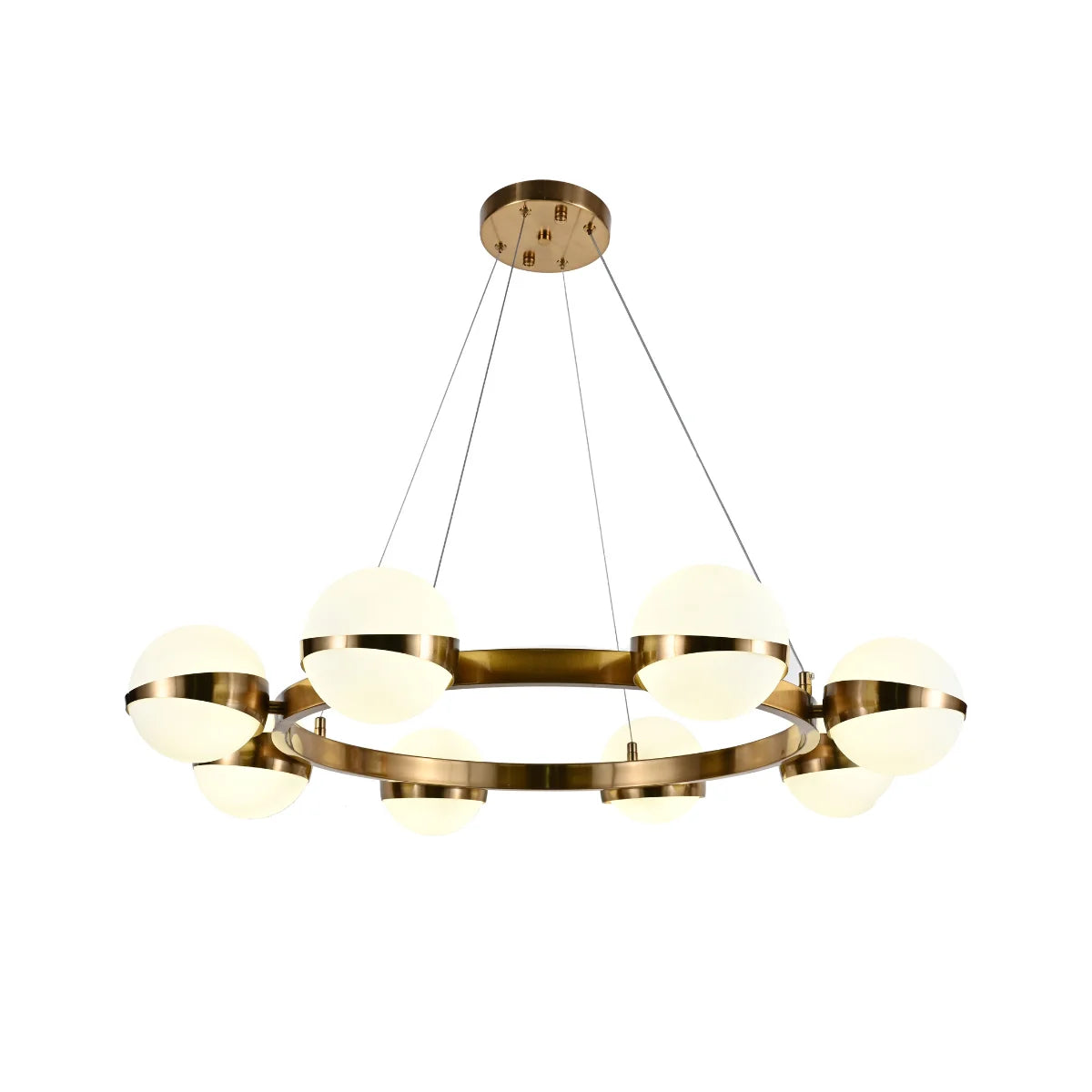 Hanglamp Lyse – 8 Lichtpunten – Brushed Gold – Ø80 cm – afbeelding 2