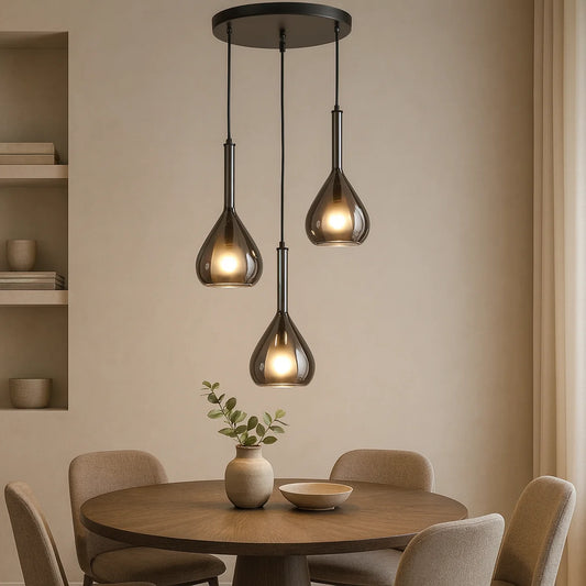 Hanglamp Mocha – 3 Lichtpunten – Smoke Glas