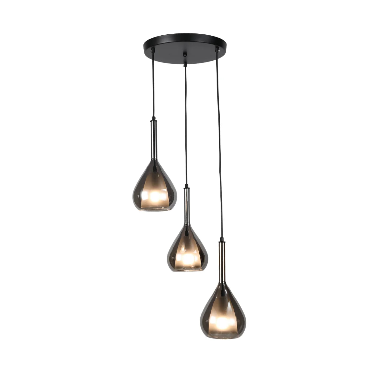 Hanglamp Mocha – 3 Lichtpunten – Smoke Glas – afbeelding 2