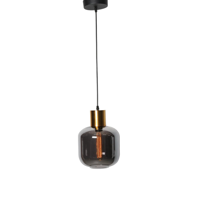 Hanglamp Nour – Smoke Glas Goud – Ø12 cm