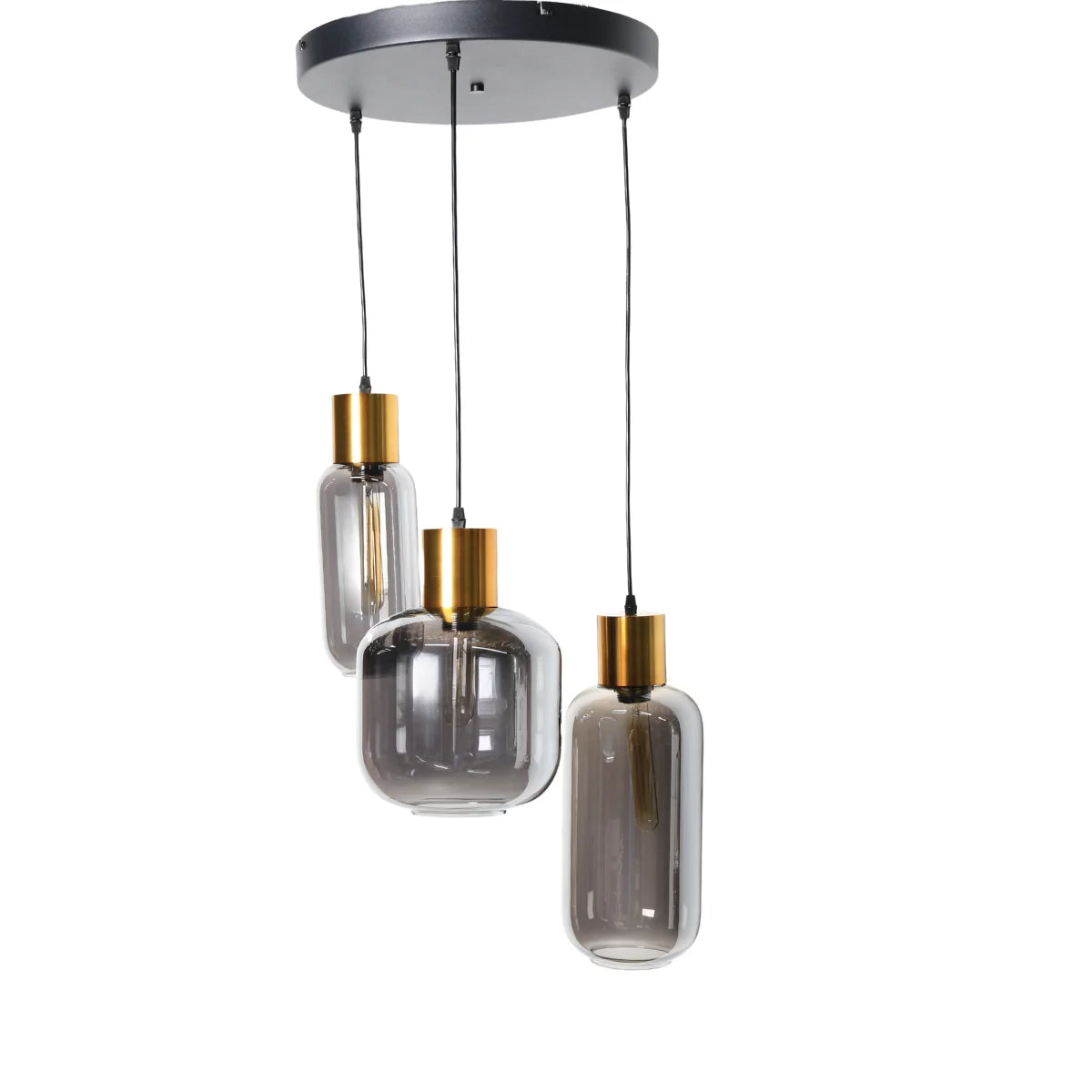 Hanglamp Nour – Smoke Glas Goud – Ø12 cm – afbeelding 2