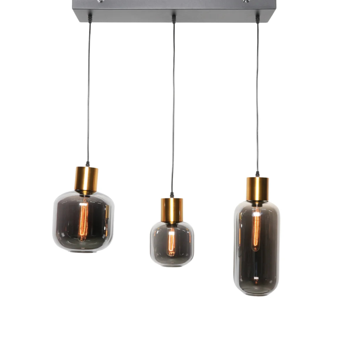 Hanglamp Nour – Smoke Glas Goud – Ø15 cm