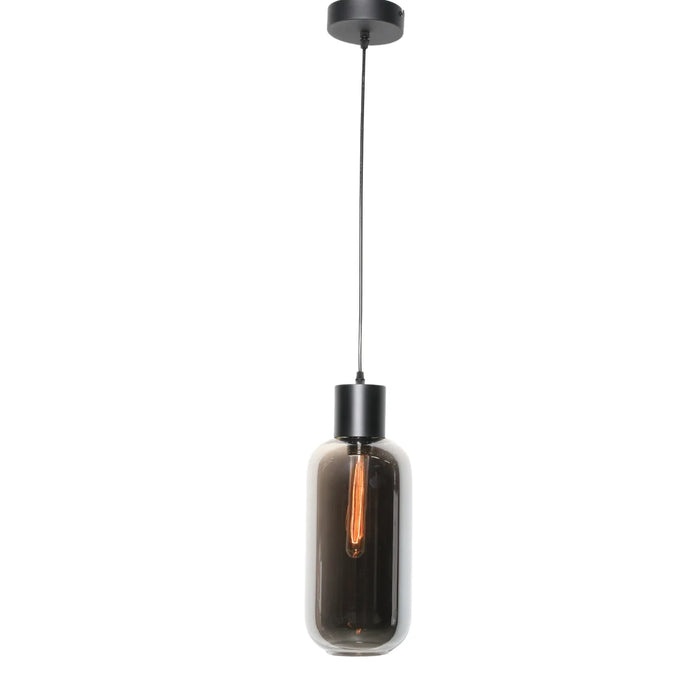 Hanglamp Nour – Smoke Glas Zwart – Ø12 cm