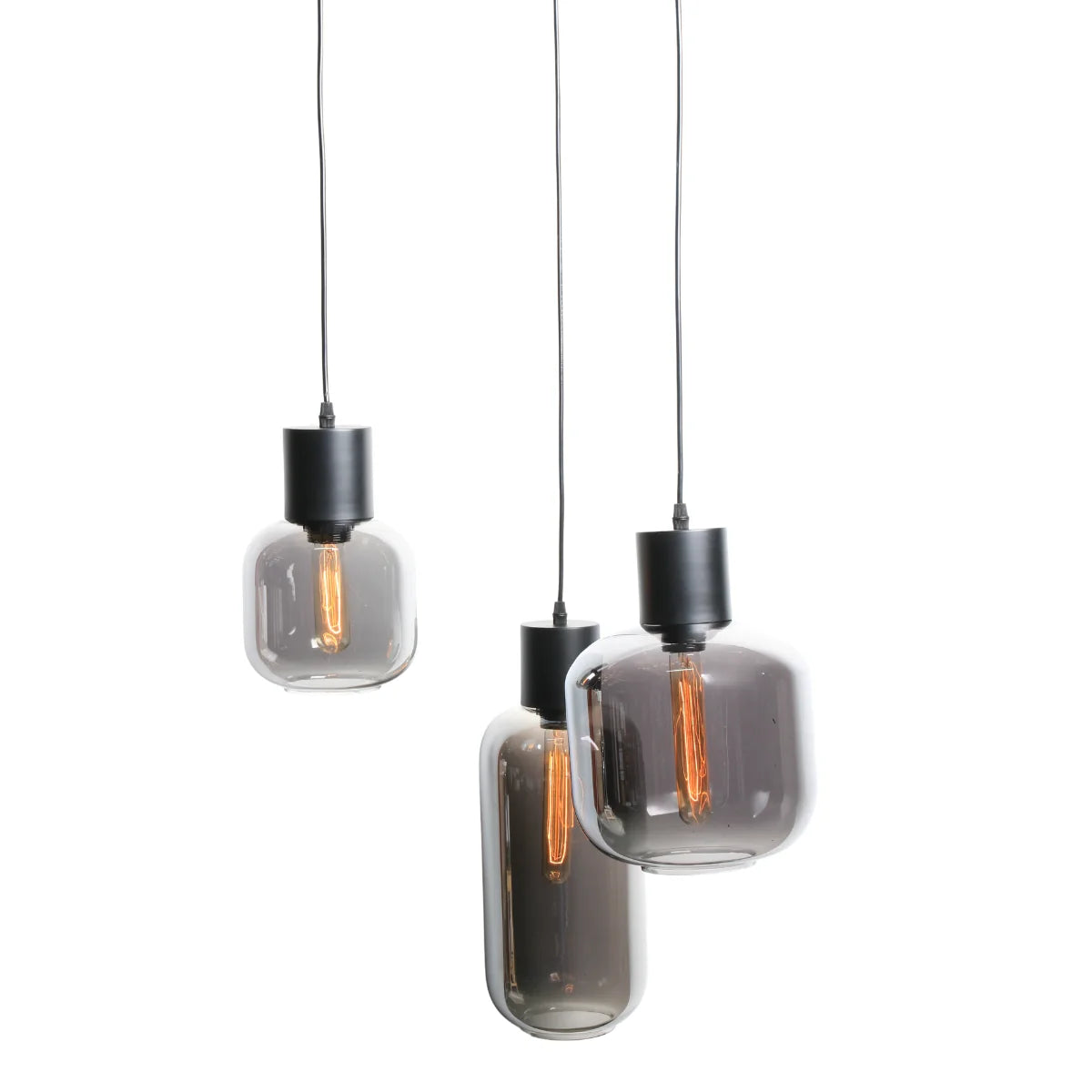 Hanglamp Nour – Smoke Glas Zwart – Ø12 cm – afbeelding 3