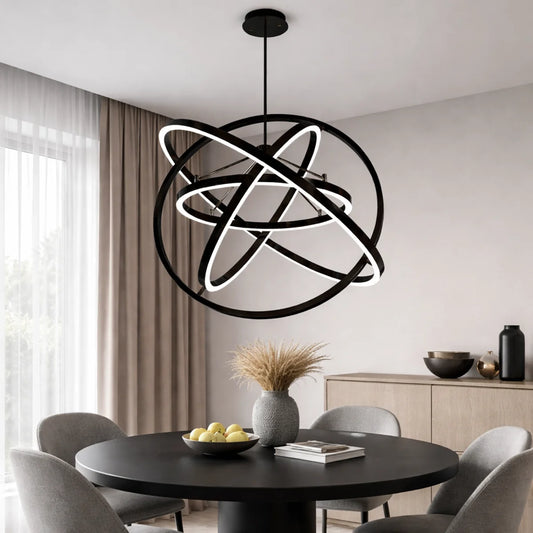 Hanglamp Noven – LED – Zwart – 4 Ringen