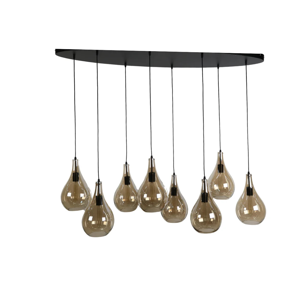 Hanglamp Ochre – 8 Lichtpunten – Amber Glas – Eettafel Ovaal – afbeelding 5