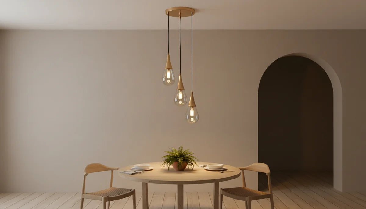 Hanglamp Orin – 3 Lichtpunten – Amber Glas – Ø41 cm