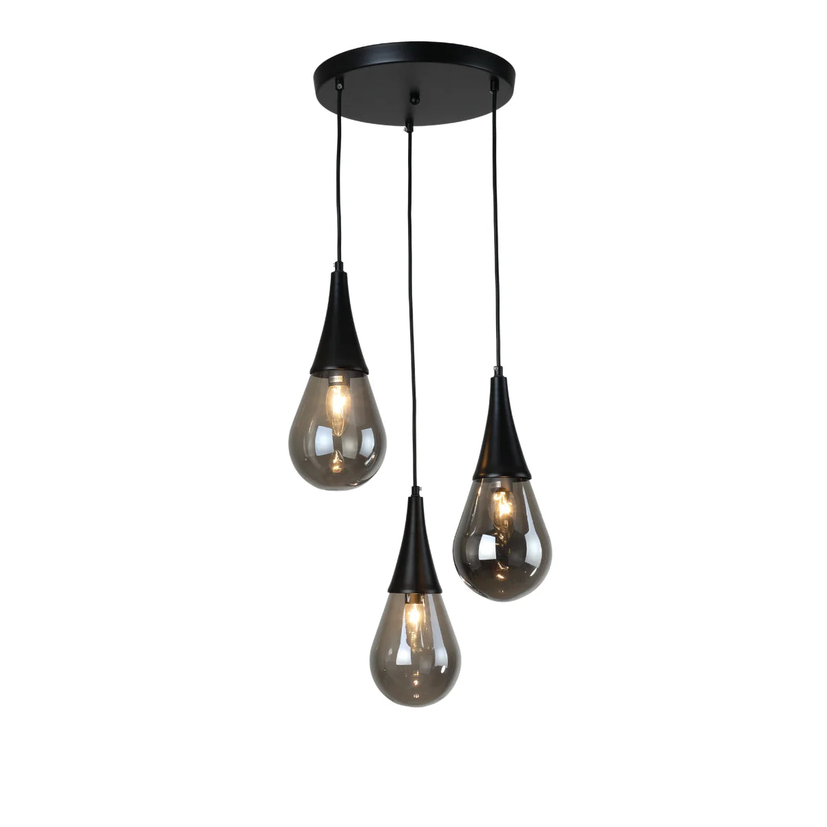 Hanglamp Orin – 3 Lichtpunten – Smoke Glas – Ø41 cm – afbeelding 2