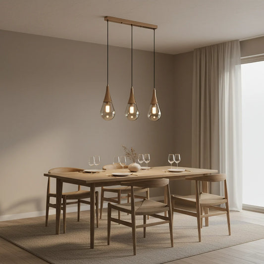 Hanglamp Orin – Amber Glas – Eettafel 50 cm