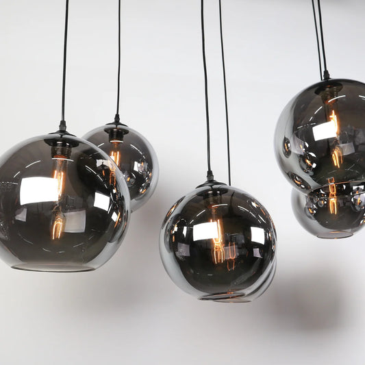 Hanglamp Ostuni – 8 Lichtpunten – Smoke Glas – Eettafel 145 cm – afbeelding 2