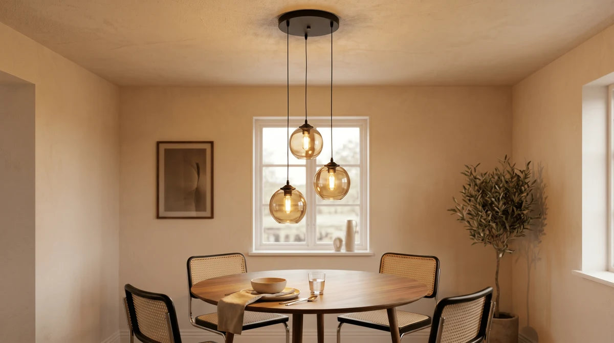 Hanglamp Perla – Amber – Ø30 cm – 3 Lichtpunten