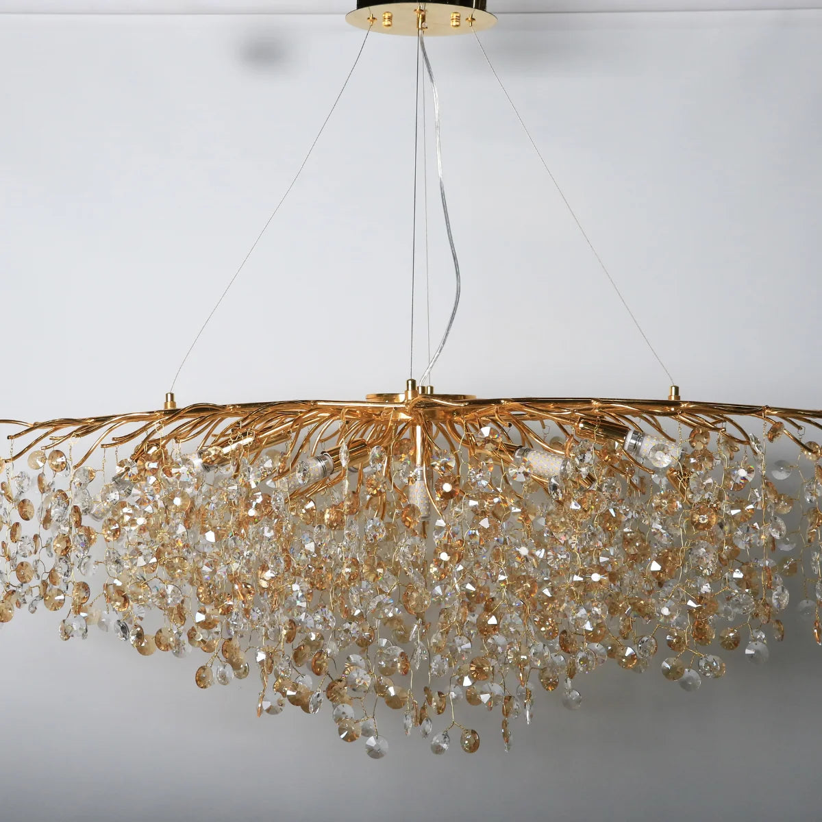 Hanglamp Reva – Kristal Goud – Eettafel 120 cm – afbeelding 3