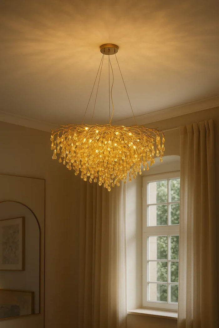 Hanglamp Reva – Kristal Goud – Ø85 cm