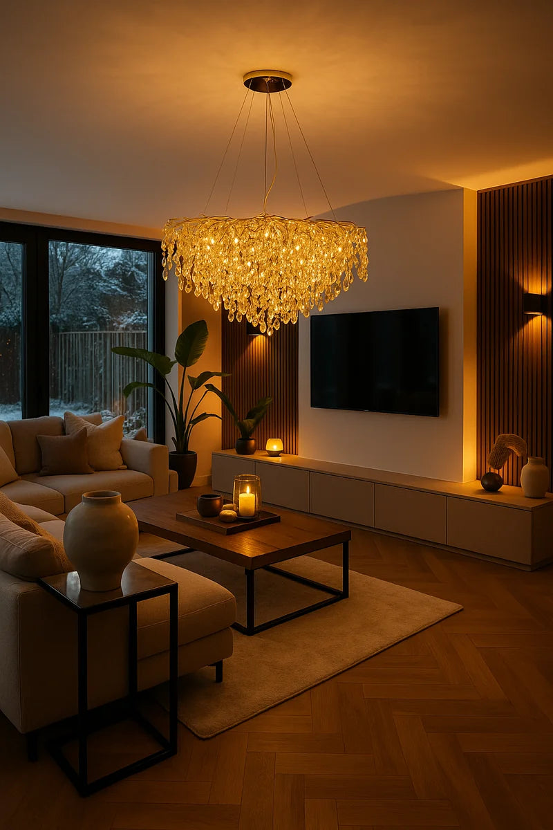 Hanglamp Reva – Kristal Goud – Ø85 cm – afbeelding 5