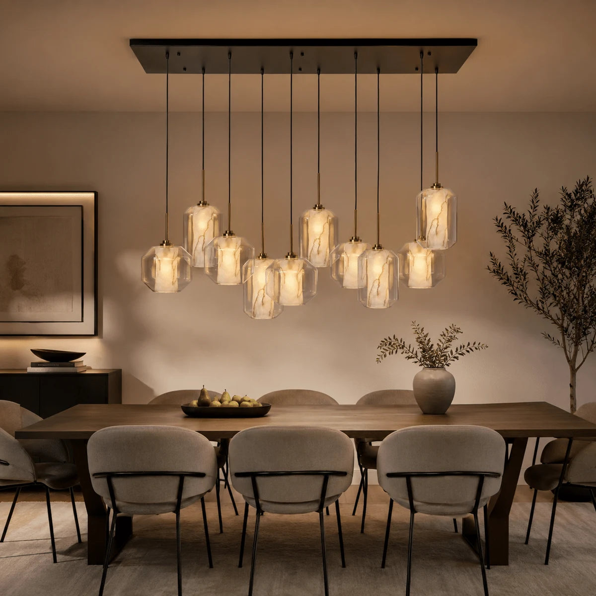 Hanglamp Safra – Marmer – Eettafel 160 cm