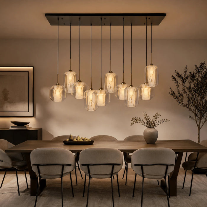 Hanglamp Safra – Marmer – Eettafel 160 cm