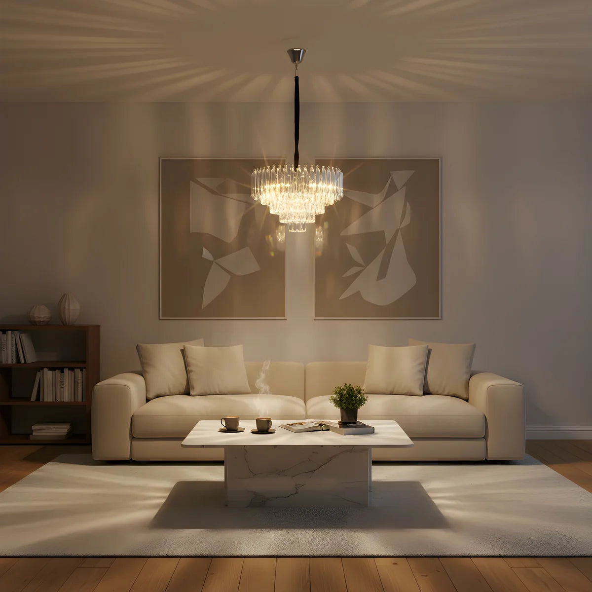 Hanglamp Selene – Kristal Chroom – Ø40 cm