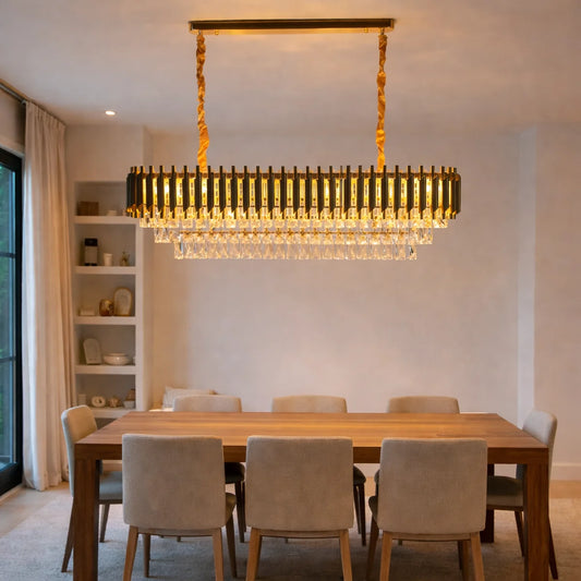 Hanglamp Selene – Kristal Goud – Eettafel 80 cm