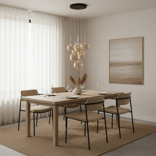 Hanglamp Seto – 9 Lichtpunten – Amber Glas